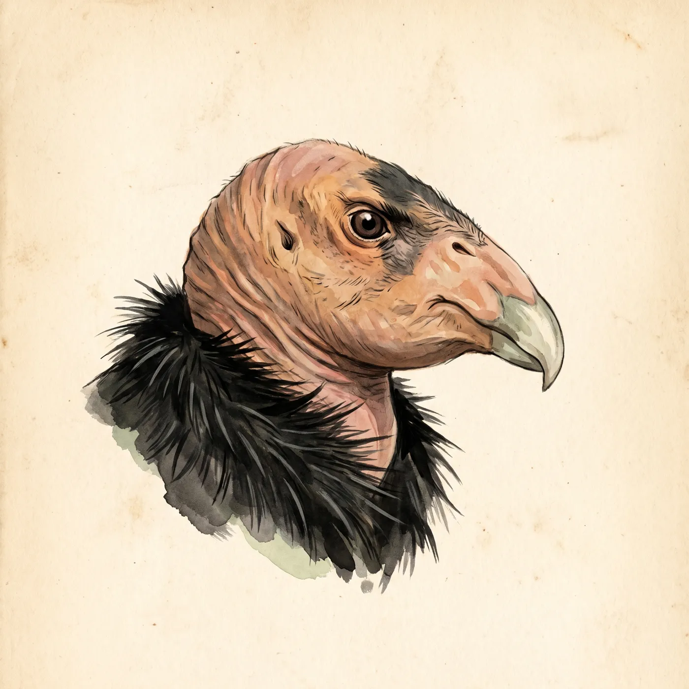Field study of the California Condor, an original illustration