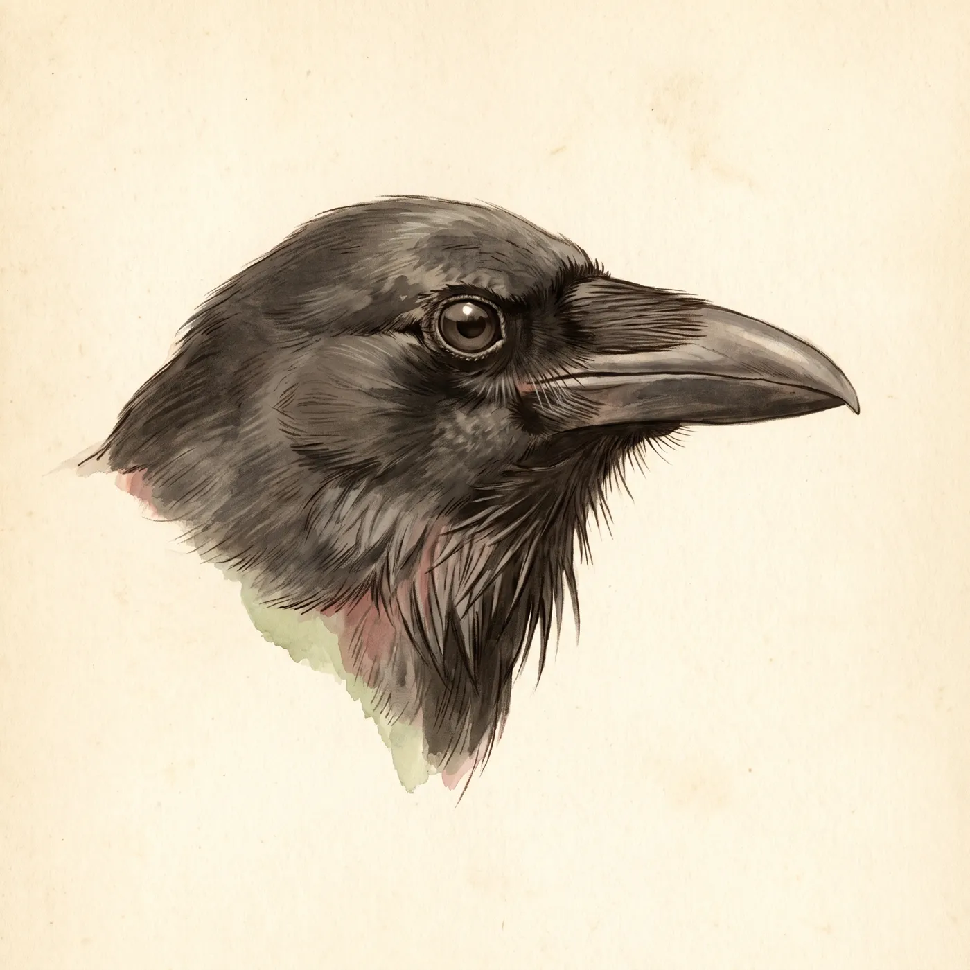Field study of the Hawaiian Crow, an original illustration