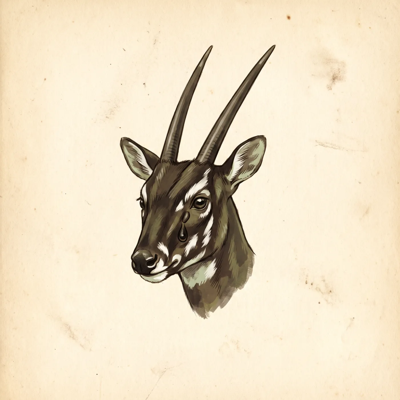 Field study of the Saola, an original illustration