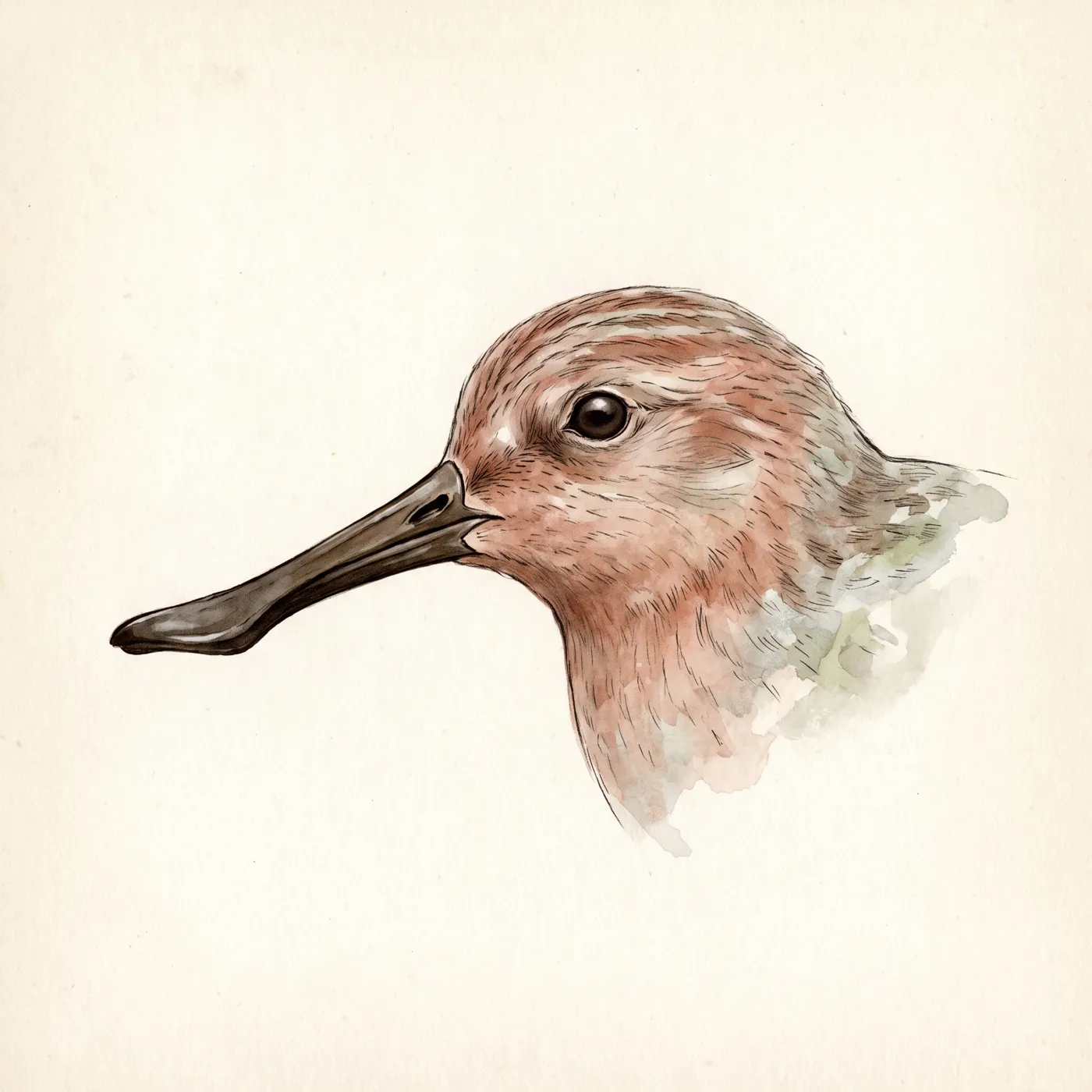 Field study of the Spoon-billed Sandpiper, an original illustration