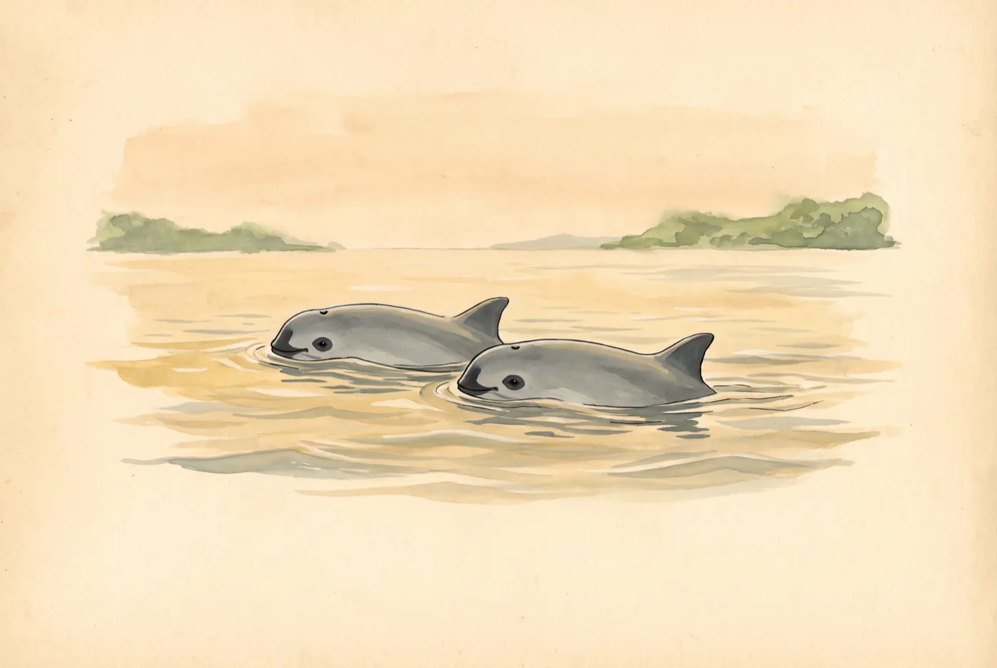 The Vaquita observed in the field, an original illustration