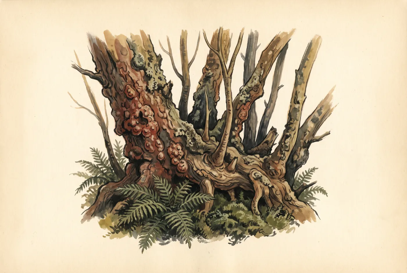 The Wollemi Pine observed in the field, an original illustration